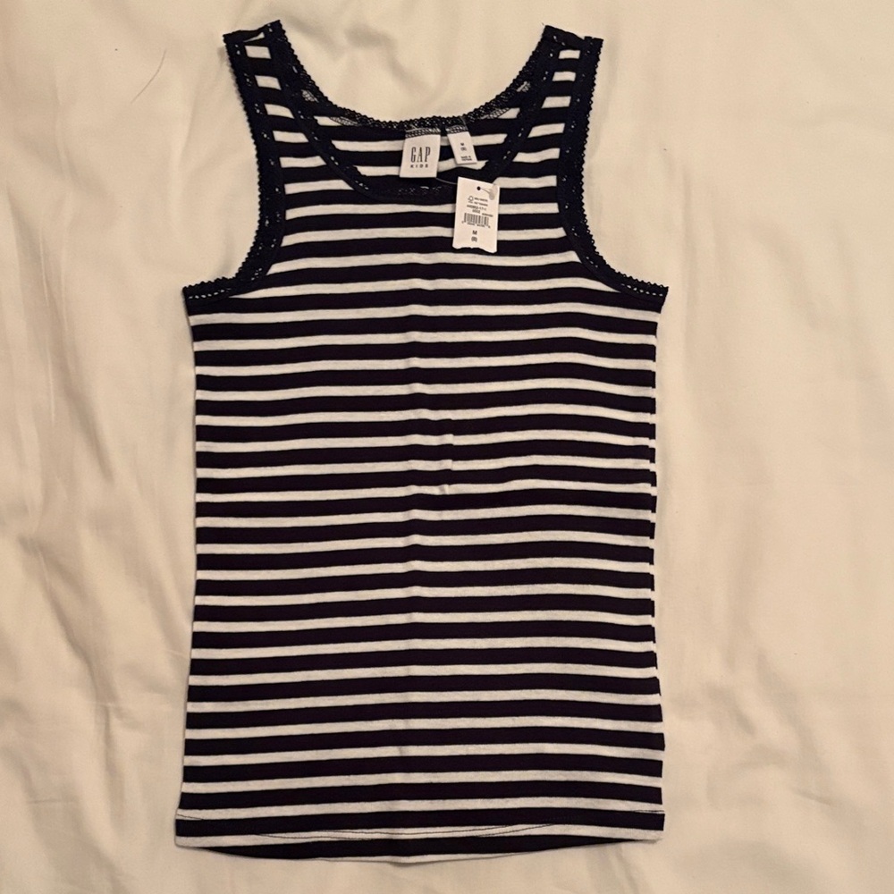 GAP Navy and White Striped Sleeveless Top
